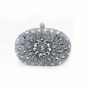 Elegant Silver Crystal Clutch